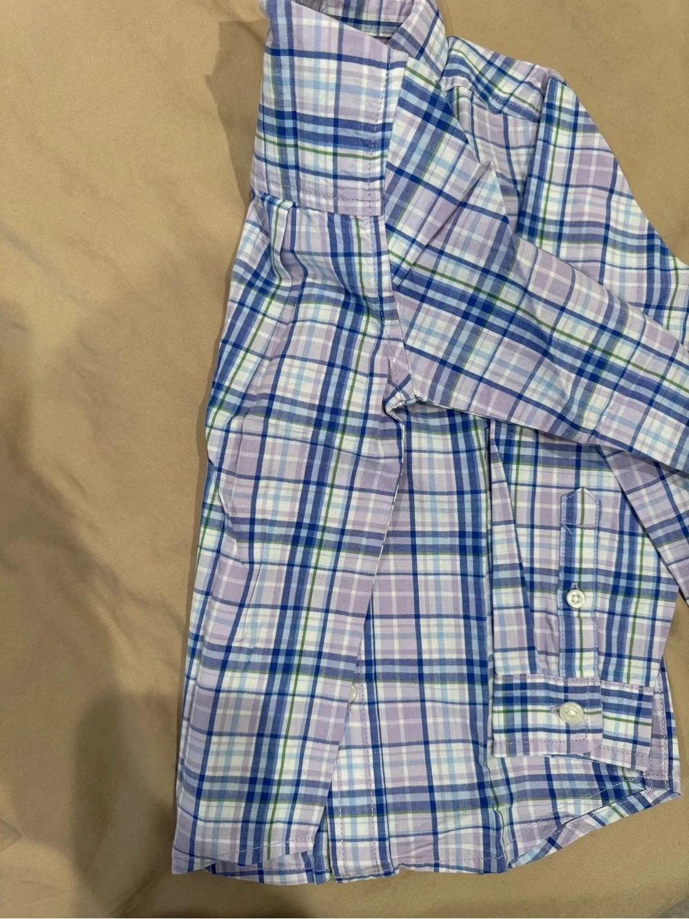 The Children's Place Lavender & Blue Plaid Button-Down Shirt
